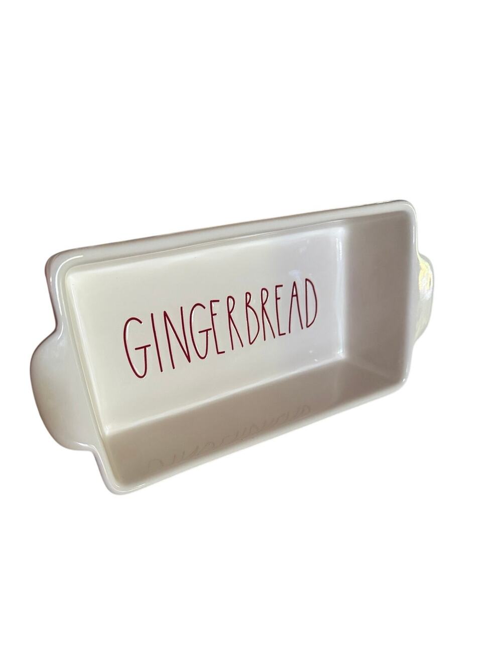 Rae Dunn GINGERBREAD Ceramic Loaf Pan Baking Dish Farmhouse Kitchen Decor